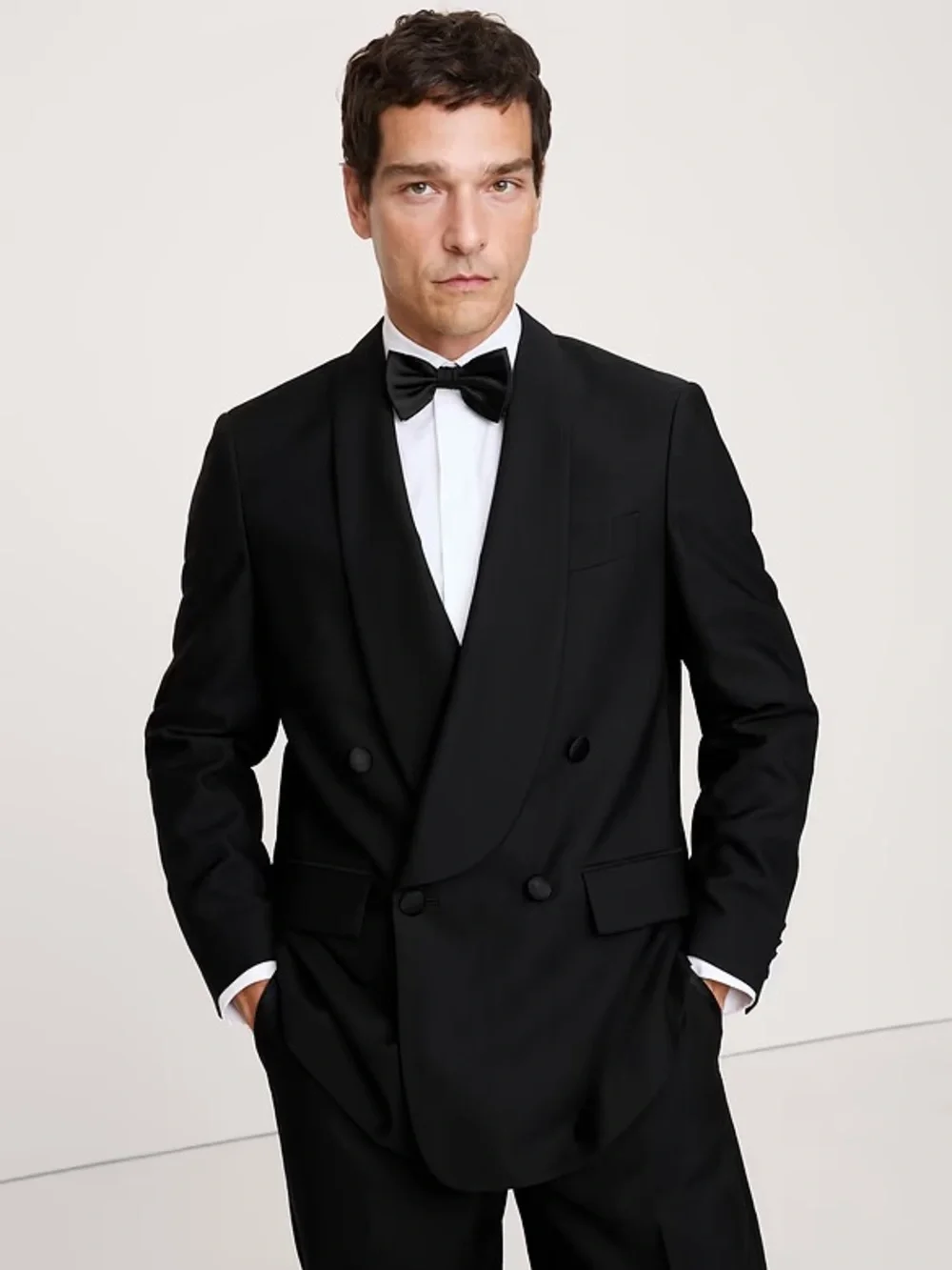 NEW Banana Republic Black Double-Breasted Lapel Tuxedo Jacket